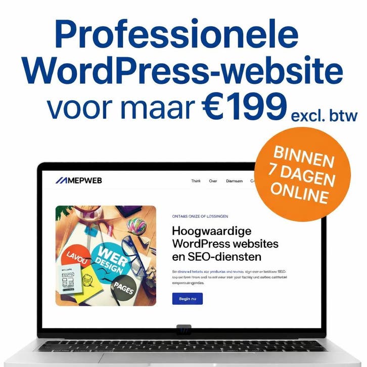 ZZP Website laten maken – WordPress €199 exclusief btw, Diensten en Vakmensen, Webdesigners en Hosting, Webdesign, Website Bouw