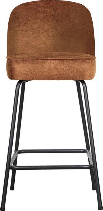 WOOOD Vogue Barstoel - Recycle Leer/Metaal - Cognac/Buin, Verzenden, Nieuw