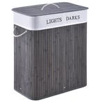 Bamboe Wasmand Curly - 100 Ltr - Grijs - Uitneembare Waszak, Verzenden, Nieuw