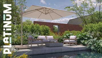 Challenger T2 premium zweefparasol 260x350 cm sandstone, Ophalen of Verzenden, Nieuw