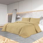 vidaXL Dekbedovertrekset 135x200 cm katoen taupe, Verzenden, Nieuw