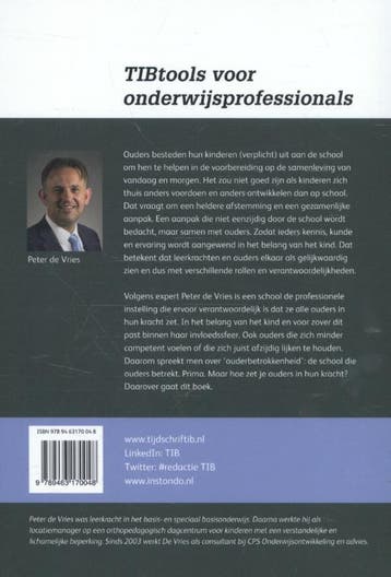 Zet ouders in hun kracht / TIBtools 9789463170048, Verzenden, Zo goed als nieuw, Peter de Vries