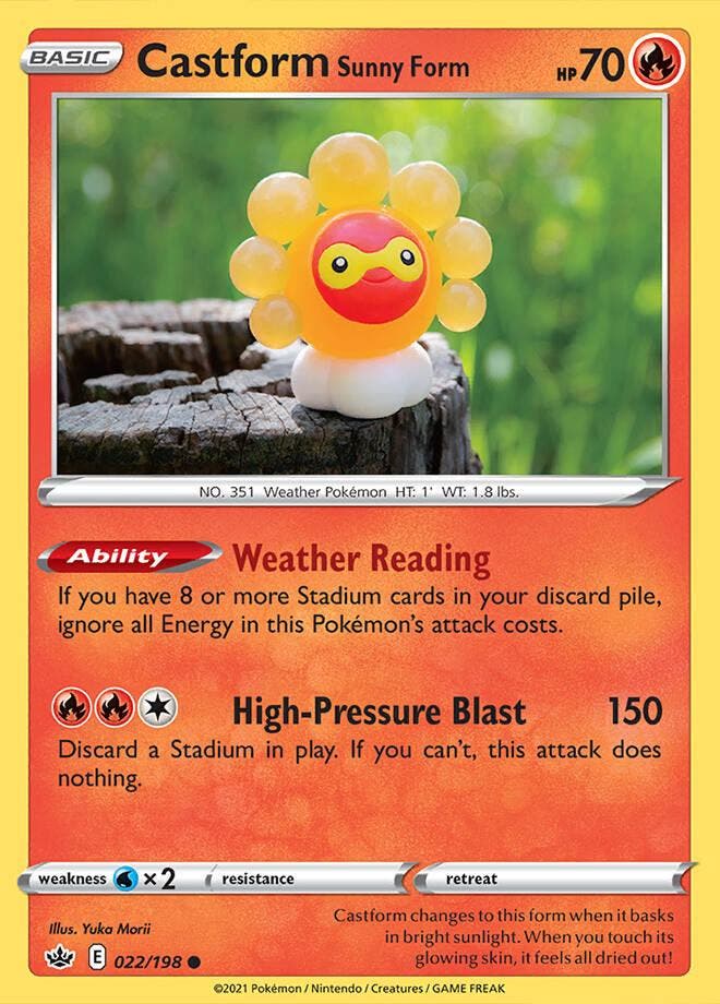 Castform Sunny Form 022/198 Chilling Reign, Hobby en Vrije tijd, Verzamelkaartspellen | Pokémon, Losse kaart, Nieuw, Foil, Ophalen of Verzenden
