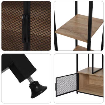 Vintage Houten Kledingkast met Open Opbergrek en Kast Nieuw, Verzenden, Nieuw