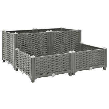 vidaXL Plantenbak verhoogd 80x80x38 cm polypropyleen, Tuin en Terras, Bloembakken en Plantenbakken, Kunststof, Verzenden, Nieuw