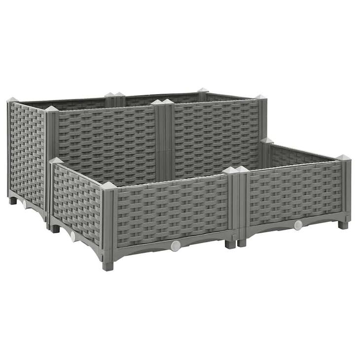 vidaXL Plantenbak verhoogd 80x80x38 cm polypropyleen, Tuin en Terras, Bloembakken en Plantenbakken, 60 tot 100 cm, Nieuw, Kunststof