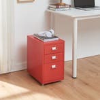 Kantoorkast Kökar op wielen 48x28x41 cm rood [en.casa], Zakelijke goederen, Verzenden, Nieuw in verpakking