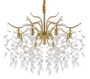 Gouden Kristallen Kroonluchter – Moderne Luxe Plafondlamp, Verzenden, Nieuw