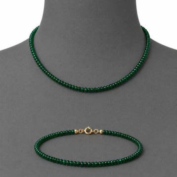 Smaragd - Zilver - 2-delige sieradenset