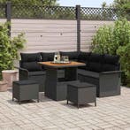 vidaXL Tuin Sofa Set met kussen met opslag met kussen 8 pcs, Verzenden, Nieuw, Rotan