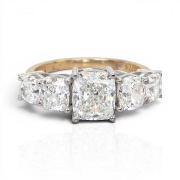 Ring - 18 karaat Geel goud, Witgoud - 4.49ct. tw. Diamant, Nieuw
