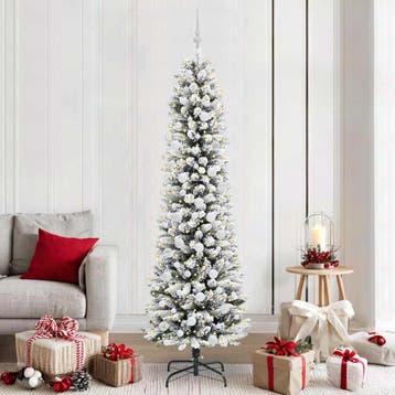 vidaXL Kunstkerstboom Wit 210 cm PVC en Metaal en Plastic, Verzenden, Nieuw