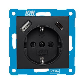 ION | Wandcontactdoos RA | met USB en USB-C, Doe-het-zelf en Verbouw, Ophalen of Verzenden, Nieuw