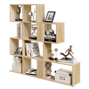 Stellingkast 4 Niveaus – Traptrede Boekenkast Wit/Licht Eik, Huis en Inrichting, Verzenden, Nieuw