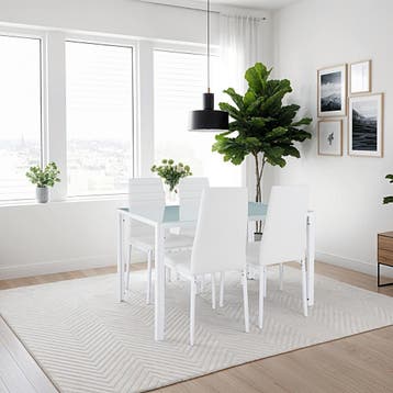 Eettafelset Berlin 4+1 - wit, Verzenden, Nieuw