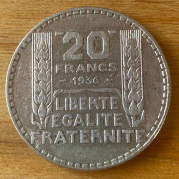 Frankrijk. 20 Francs 1936 Turin
