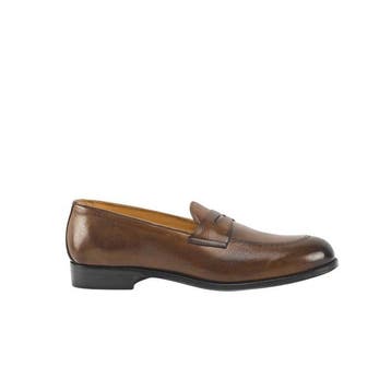 TESTONI - 8 UK - 42 IT - Loafer Shoes Antique Lux Calf, Nieuw