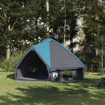 vidaXL Teepee Tent 8-Persoon 8-persoons Blauw en Grijs, Verzenden, Nieuw, Tot en met 2