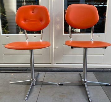 Stoel - Chroom, Synthetisch leder - Twee vintage