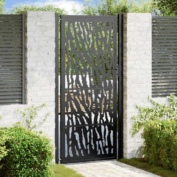 vidaXL Poort met sporenontwerp 100x200 cm staal zwart, Verzenden, Nieuw