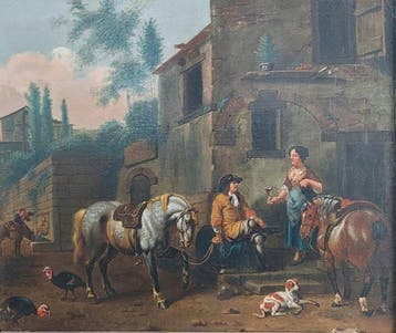 Dirk Maas (1659-1717), Naar - Mczyzna odpoczywajcy przy