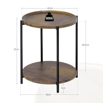 2dekans | Woltu Ronde Salontafel met 2 Planken en Afneembaar, Ophalen of Verzenden, Zo goed als nieuw