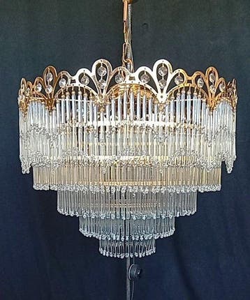Plafondlamp - Messing, Kristal - Italiaanse glans