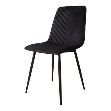 DS4U - Gaby eetkamerstoel - Set van 6 - Zwart - Velvet, Ophalen of Verzenden, Nieuw, Zwart