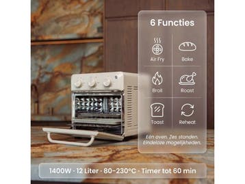 Safecourt 6-in-1 Airfyer oven - 100% PFAS-vrij - 6, Verzenden, Nieuw