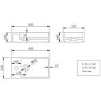 Wiesbaden Lotte - Fontein Links - 40x22x10cm - Solid Surface, Ophalen of Verzenden, Nieuw