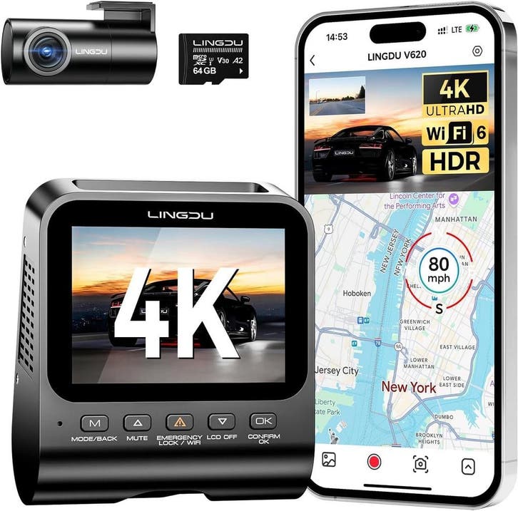 4K Dashcam Auto | GPS WiFi | Tweedekansje | OP=OP, Auto diversen, Dashcams, Nieuw, Ophalen of Verzenden