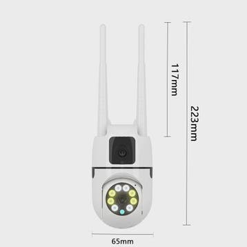 2x WiFi Dual Lens Beveiligingscamera - Waterdicht, Binnen/Bu, Verzenden, Nieuw