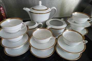 U.C. Limoges - Koffie- en theeservies (23) - Biscuit, Antiek en Kunst