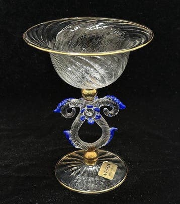 Calice Tipetto Murano – H 14 cm - Anni 80 - Beker op een, Antiek en Kunst
