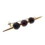 Antiek gouden broche met granaat, Gebruikt, Overige kleuren, Ophalen of Verzenden, Met edelsteen