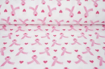 Bedrukte Fleece Roze Strikjes, Hobby en Vrije tijd, Stoffen en Lappen, Nieuw