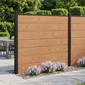 vidaXL Hekpaneel WPC en Aluminium Bruin, Verzenden, Nieuw