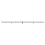 vidaXL Tuinhek met ringtop staal 1426x60 cm zwart, Verzenden, Nieuw, IJzer, 1 tot 2 meter