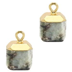 1 x Natuursteen hangers square Fossil grey-gold Shimmer S..., Ophalen of Verzenden, Nieuw, Bedel