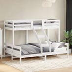 vidaXL Stapelbed massief grenenhout wit 80x200/140x200 cm, Eenpersoons, Verzenden, Wit, Nieuw