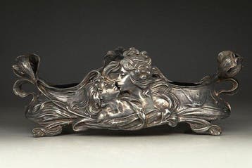 Jardinière - Verzilverd - Art Nouveau - Frankrijk
