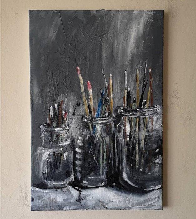 Pawe Kondrat / HERETYK - Three jars, Antiek en Kunst, Kunst | Schilderijen | Modern