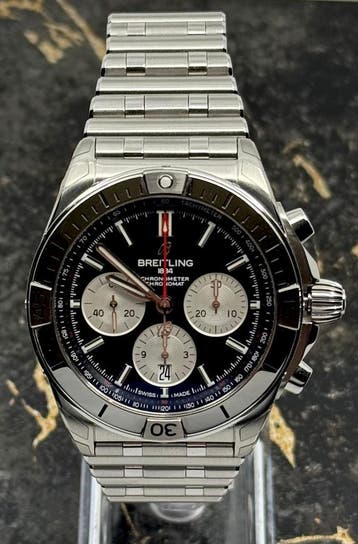 Breitling		Chronomat B01 42mm - Black Dial Chrono - New 2025, Staal, Staal, Breitling, Polshorloge