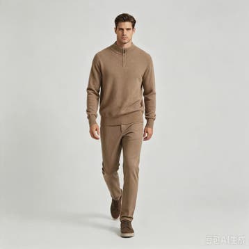 Herentrui van 100% Pure Wol met Halve Hoge Kraag en Rits - C, Verzenden, Nieuw