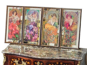 Alphonse Mucha (after) - Wandspiegel (4)- De Kostbare, Nieuw