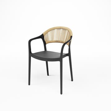 Set van 4 Zwarte Stapelbare Horeca Stoelen voor Binnen &..., Verzenden, Nieuw in verpakking