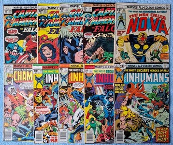 10 x Bronze-age Marvel comics. Mid-grade. - Captain America,, Boeken, Strips | Comics, Nieuw