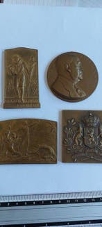 België. Lot 4 stuks Penningen Congo Vrijstaat en Belgisch