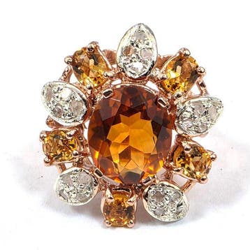 Zonder minimumprijs - Ring - 9 kt. Roségoud, Zilver Spinel -, Nieuw