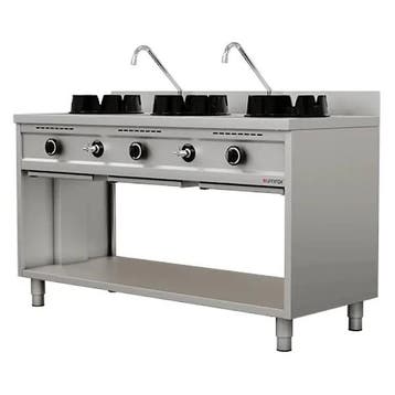 Unninox Wokfornuis | Gas | 3 Branders 3x 15kW | Waterkranen, Ophalen of Verzenden, Nieuw in verpakking